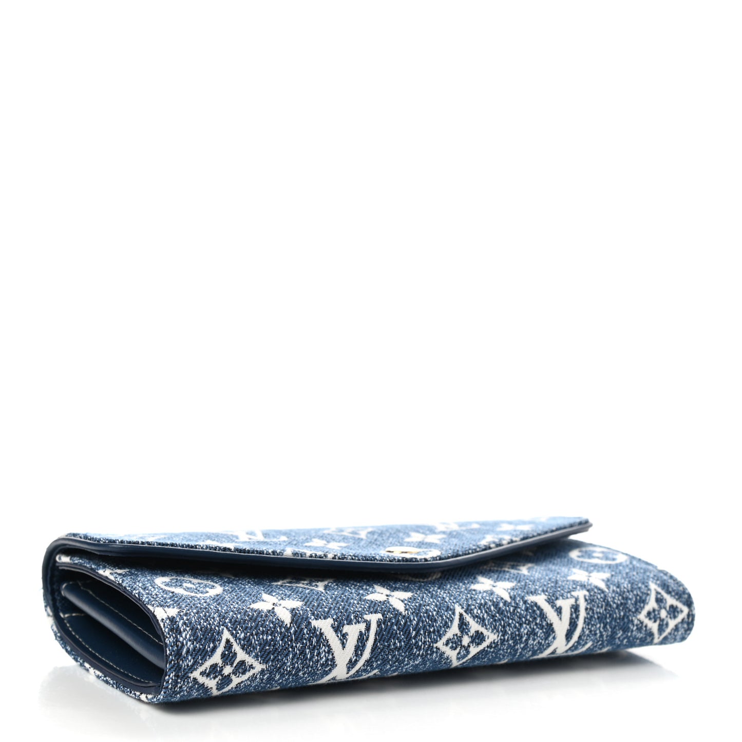Monogram Jacquard Denim Sarah Wallet Bleu