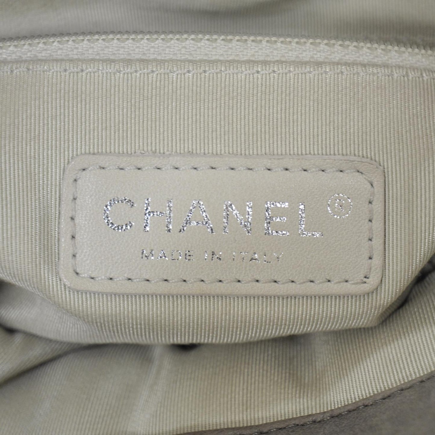Washed Lambskin Chain Around Hobo Taupe