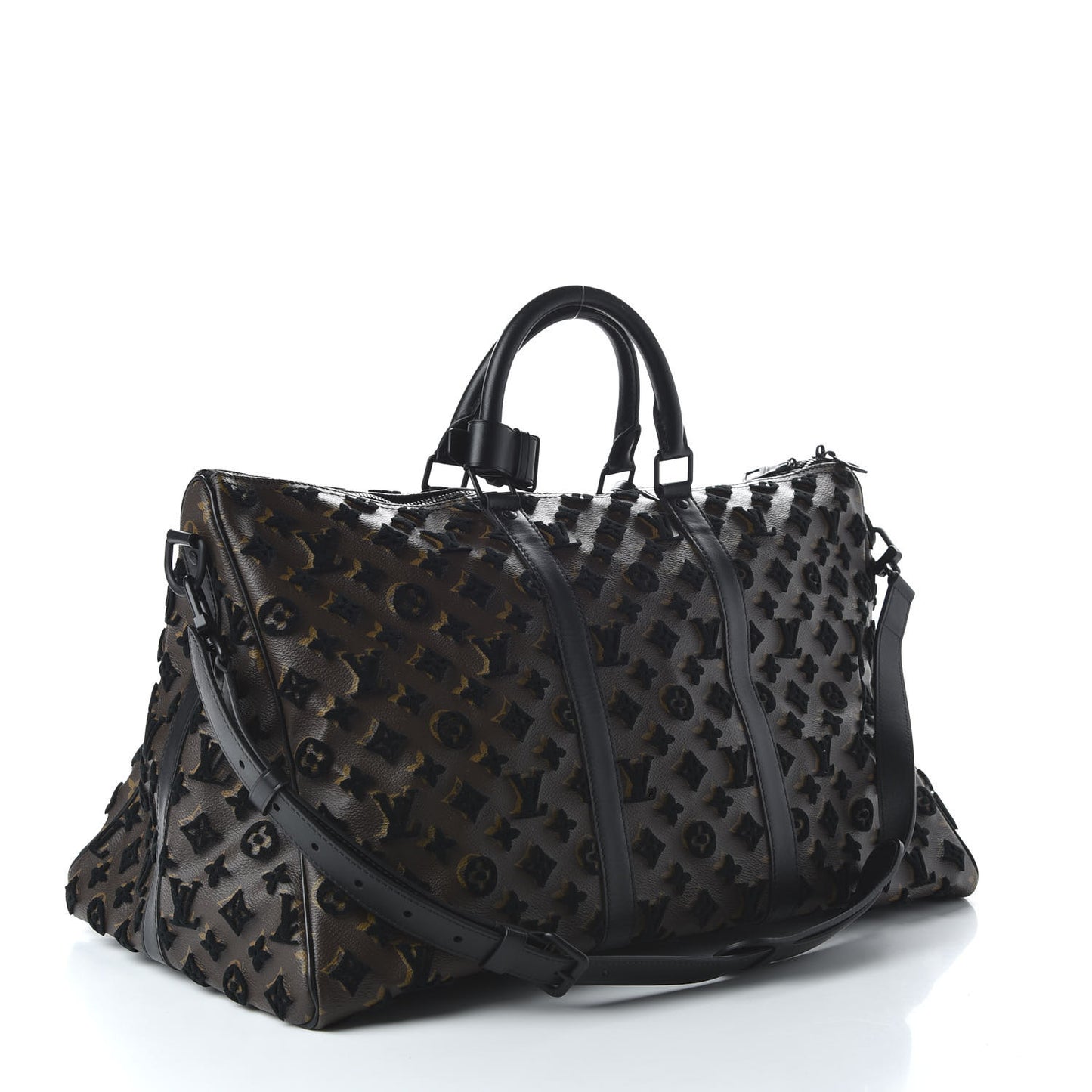Monogram Tuffetage Keepall Triangle Bandouliere 50 Black