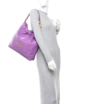 Chanel Shiny Calfskin Quilted Chanel 22 Purple 2 of 11