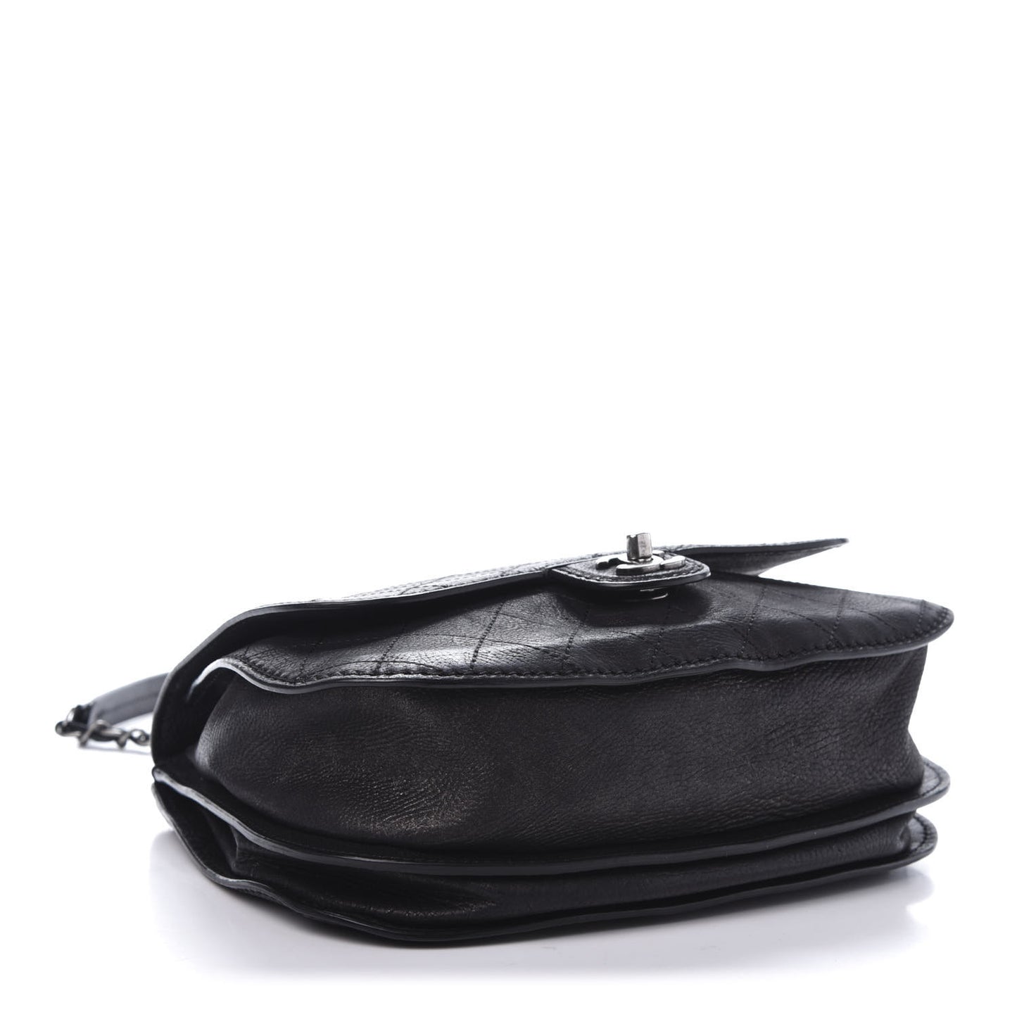 Calfskin Coco Twin Large Flap Black
