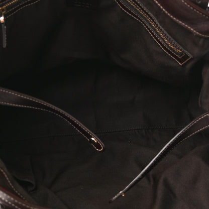Gucci Calfskin Medium Britt Tote Dark Brown 4 of 4