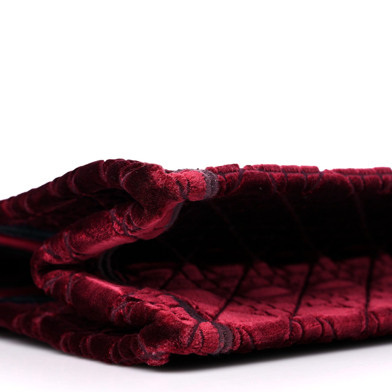 Christian Dior Velvet Cannage Large Book Tote Burgundy 7 of 9