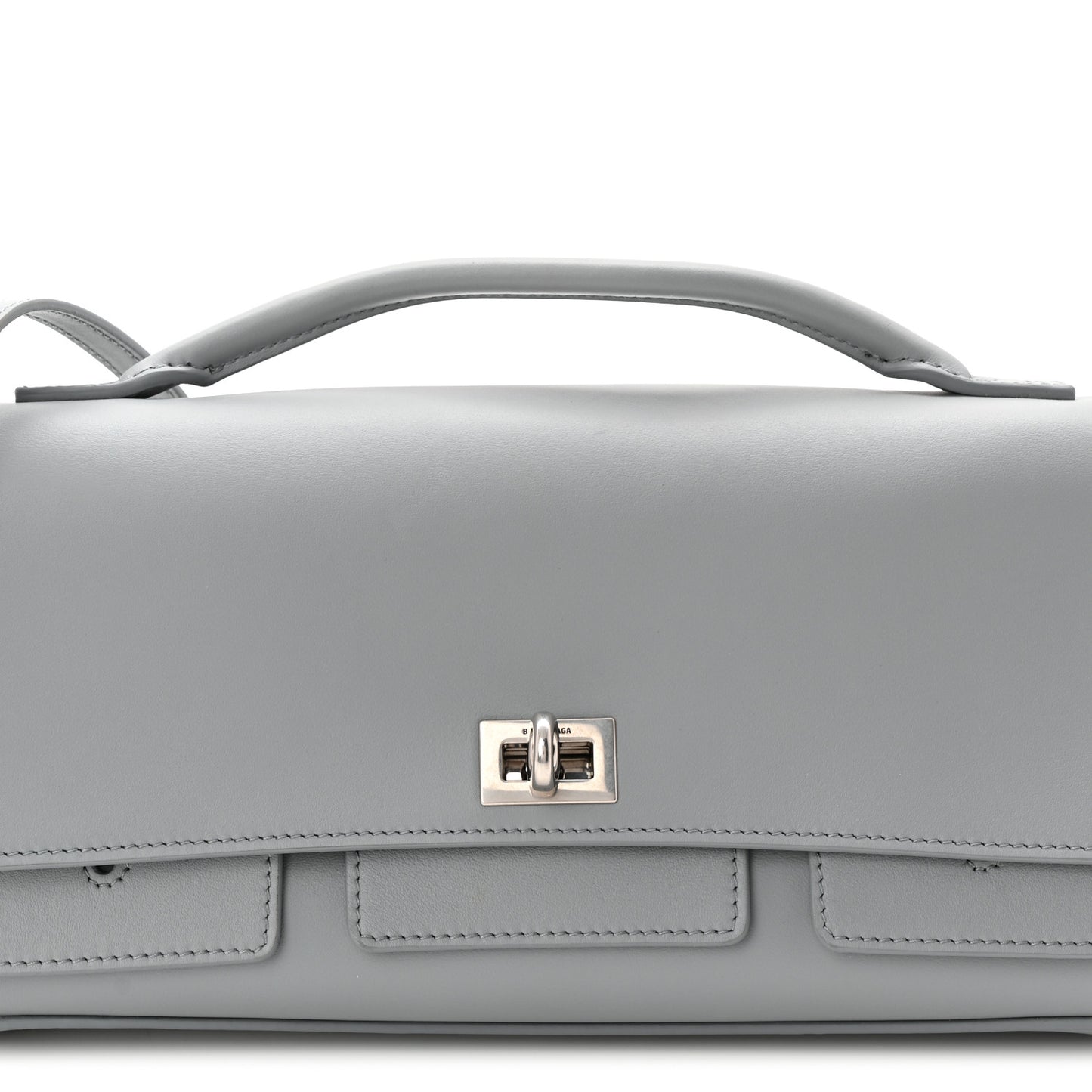 Smooth Calfskin Small Bel Air Clutch On Strap Cloud Grey
