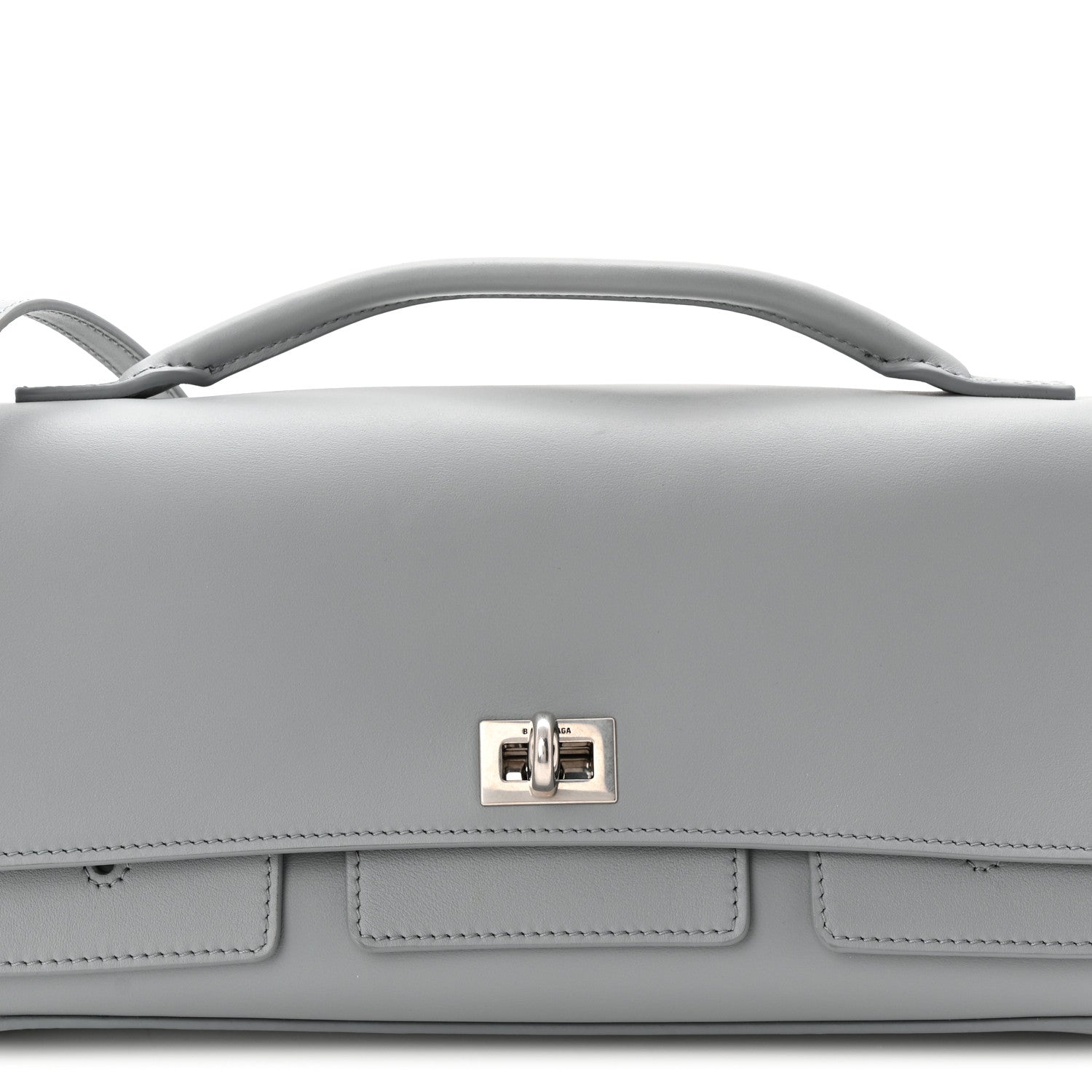 Balenciaga Smooth Calfskin Small Bel Air Clutch On Strap Cloud Grey 9 of 11