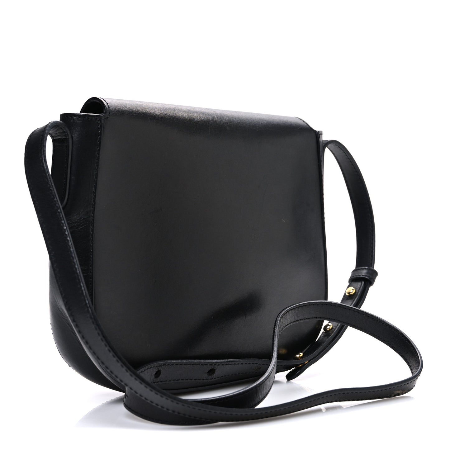 Calfskin Flap Crossbody Bag Black