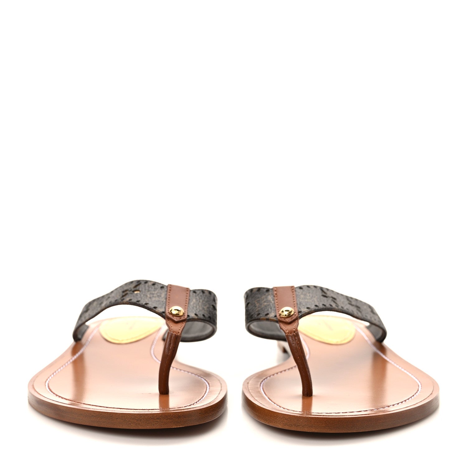 Louis Vuitton Monogram Sunny Flat Thong Sandals 38 Brown 2 of 8