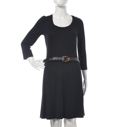 Gucci Calfskin Bamboo Buckle Belt 95 38 Black 2 of 8