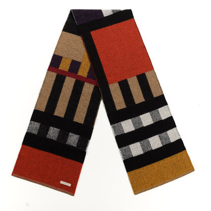 Burberry Wool Cashmere House Check Color Block Scarf Saffron 2 of 4