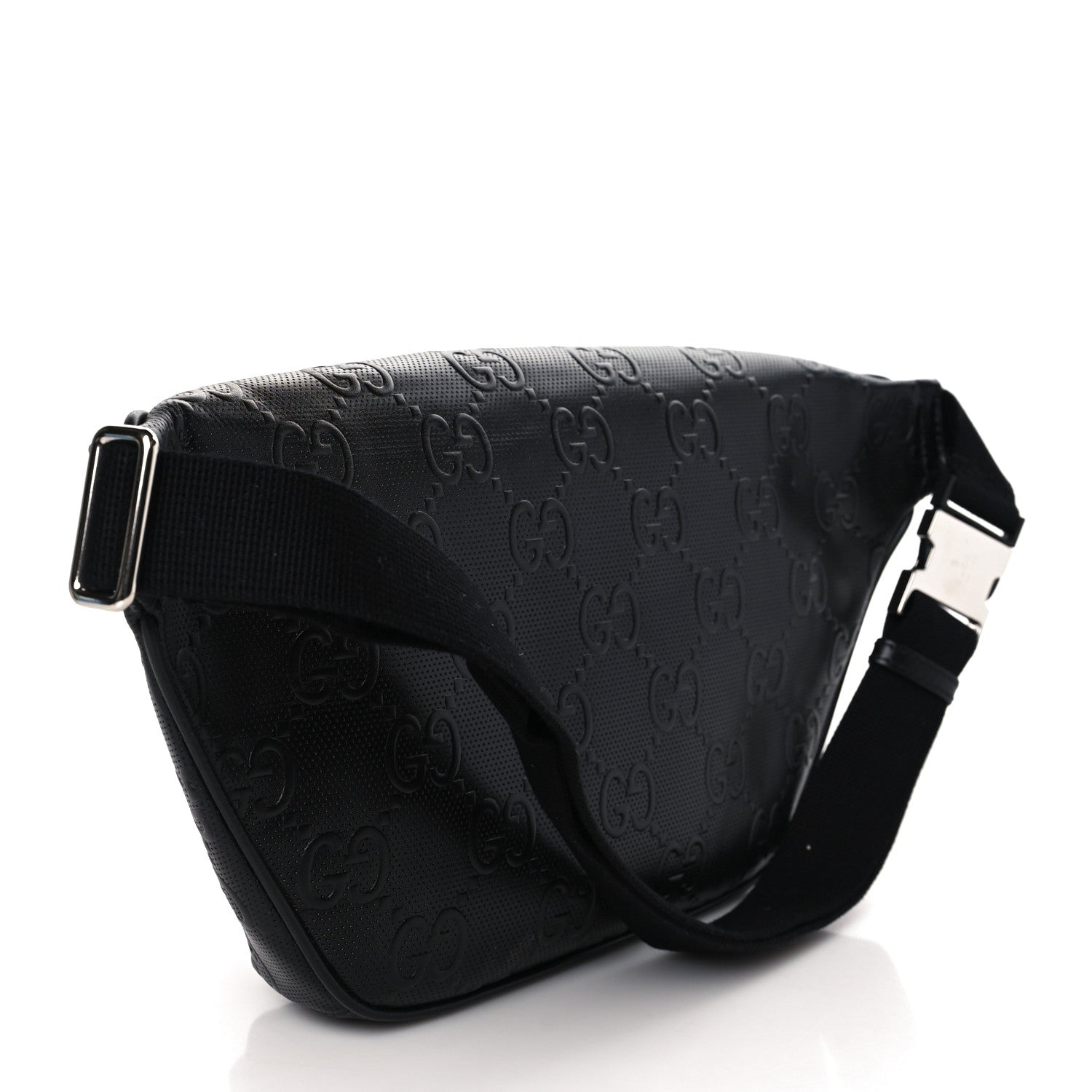 Gucci Calfskin GG Tennis Embossed Pocket Belt Bag Black 3 of 8