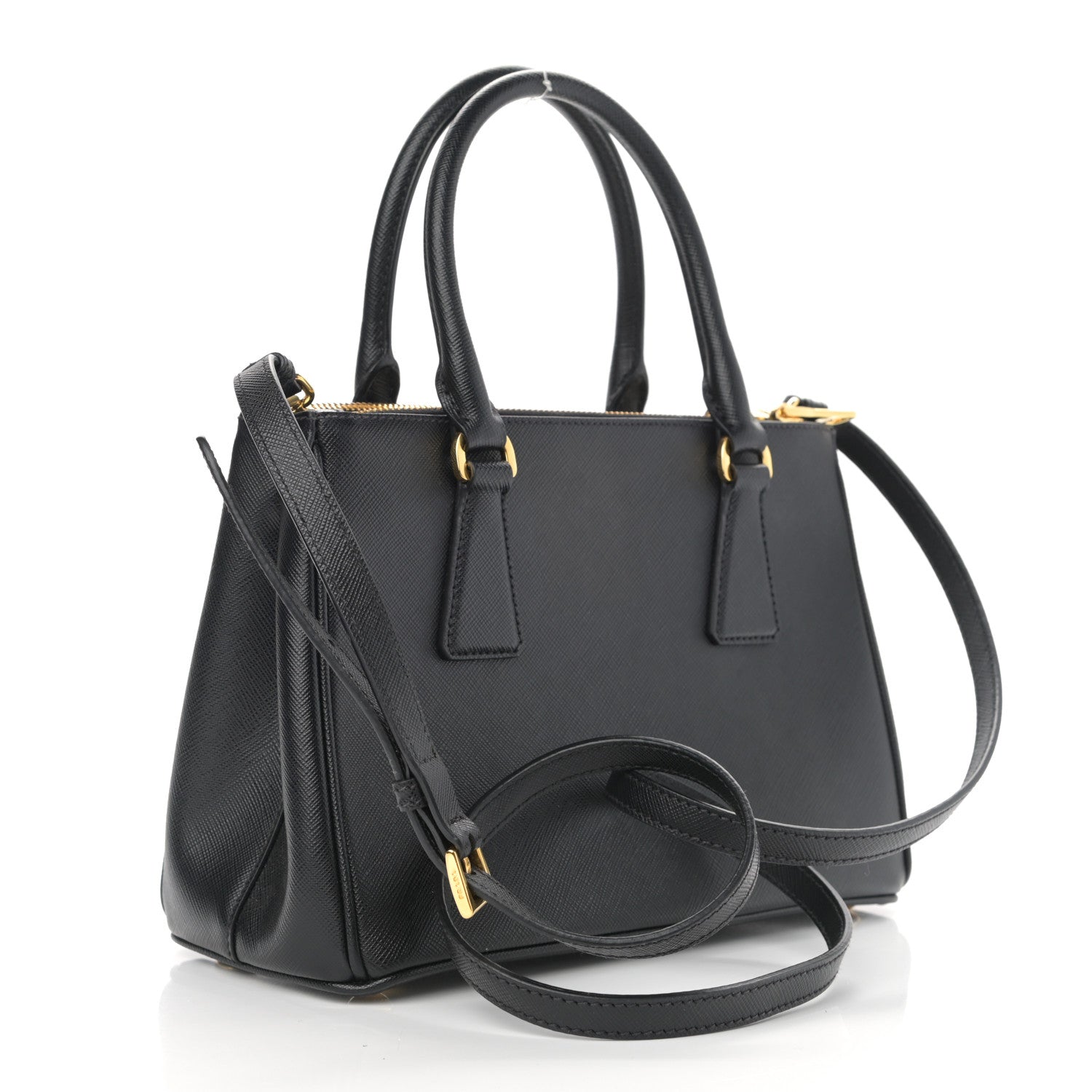 Prada Saffiano Mini Galleria Double Zip Tote Black 3 of 10
