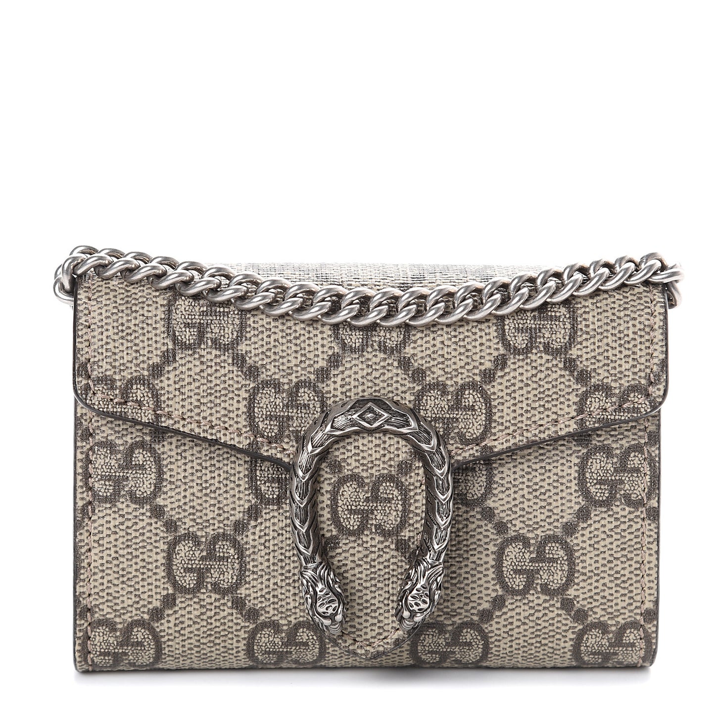 GG Supreme Monogram Dionysus Coin Purse Taupe