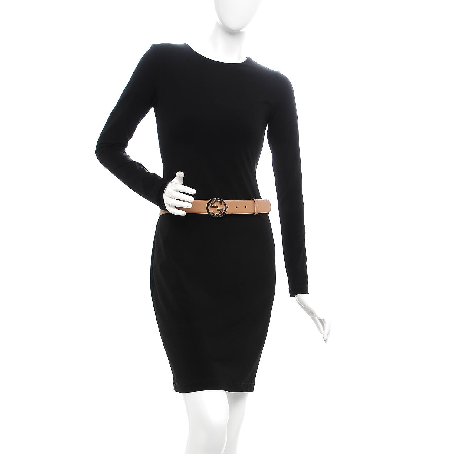 Gucci Calfskin Interlocking G 37mm Belt 85 34 Camelia 2 of 6