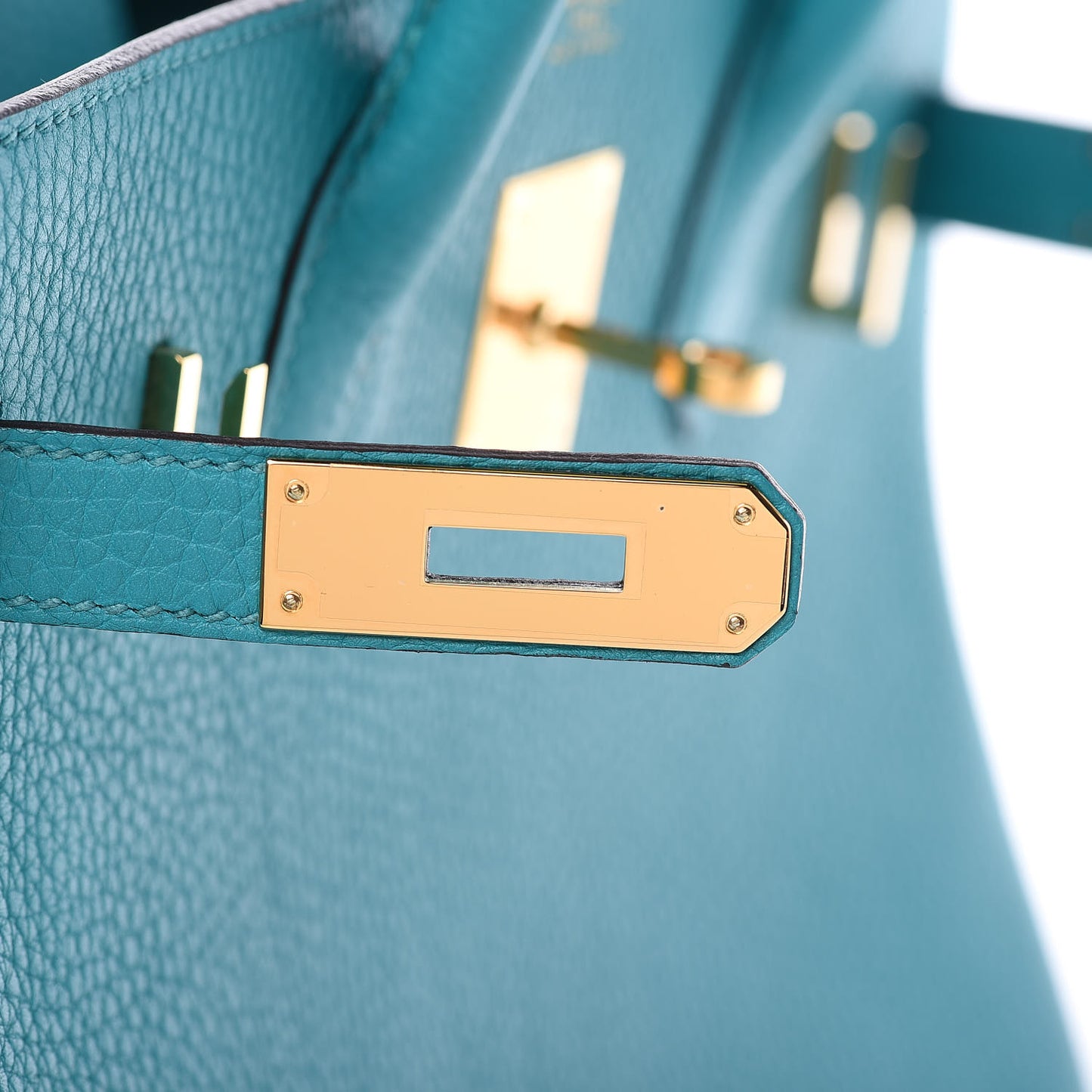 Taurillon Clemence Birkin 30 Bleu Paon