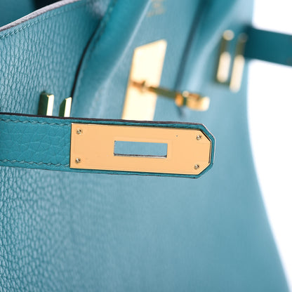 Hermes Taurillon Clemence Birkin 30 Bleu Paon 14 of 31