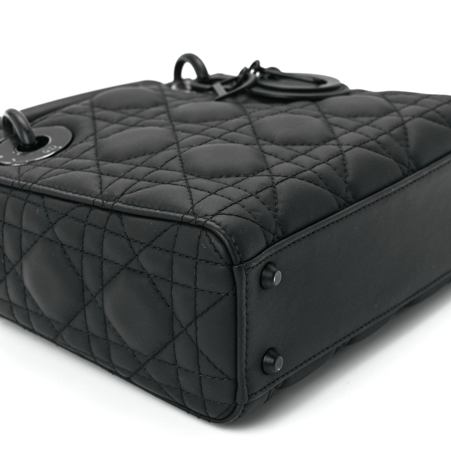 Christian Dior Ultra Matte Calfskin Cannage Mini Lady Dior Black 10 of 11