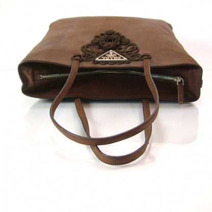 Prada Leather N/S Tote Shoulder Bag Purse Brown 4 of 12