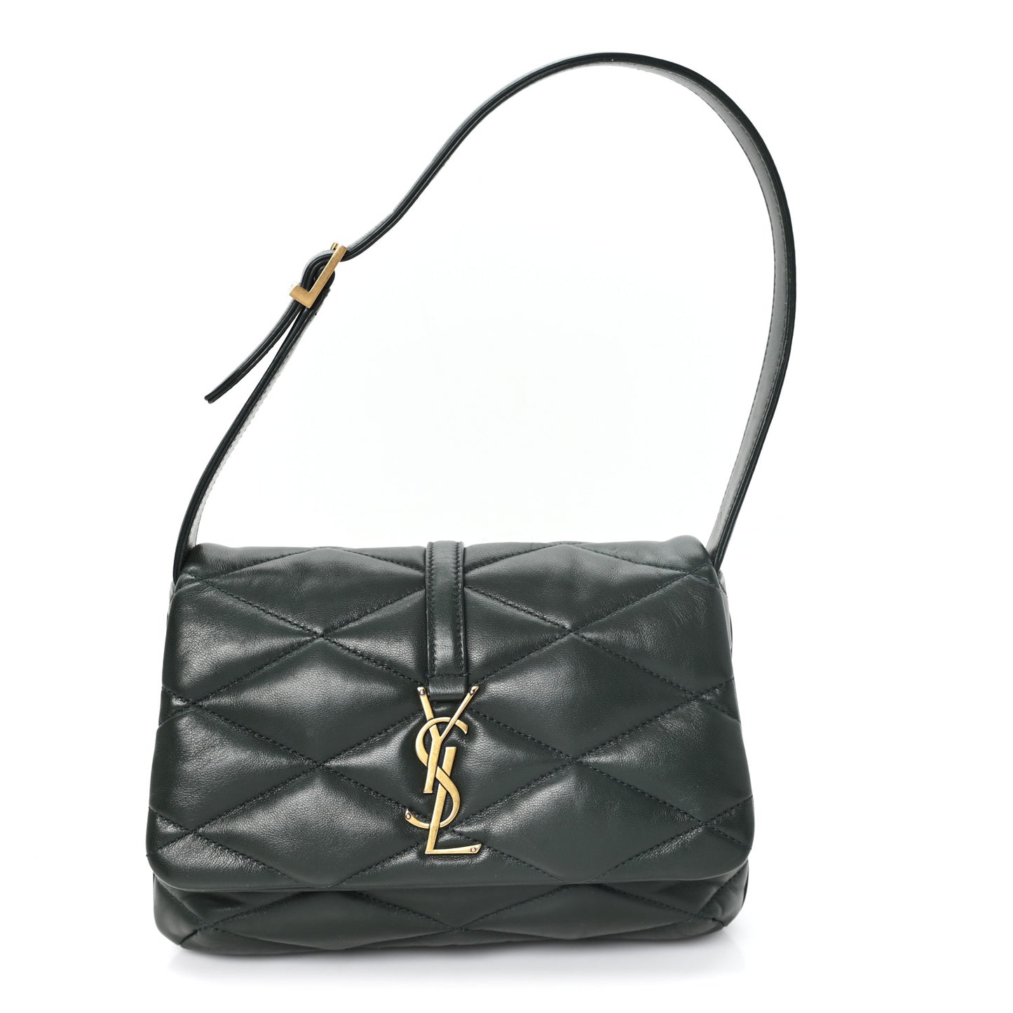 Lambskin Quilted Le 57 Diamond Shoulder Bag Vert Fonce