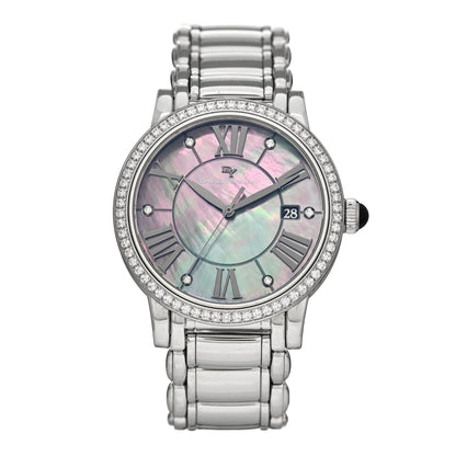 David Yurman Stainless Steel Diamond Bezel Black Mother of Pearl 38mm Classic Quartz Watch 1 of 4