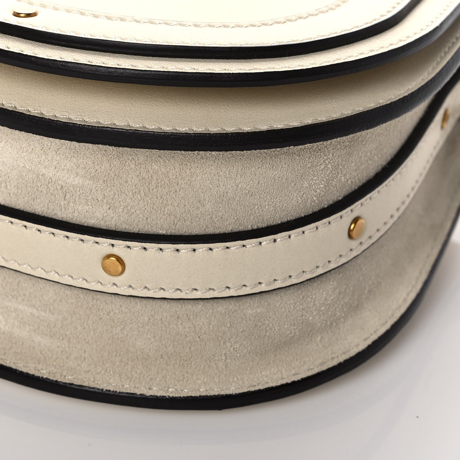 Chloe Calfskin Suede Small Nile Bracelet Bag Off White 9 of 11