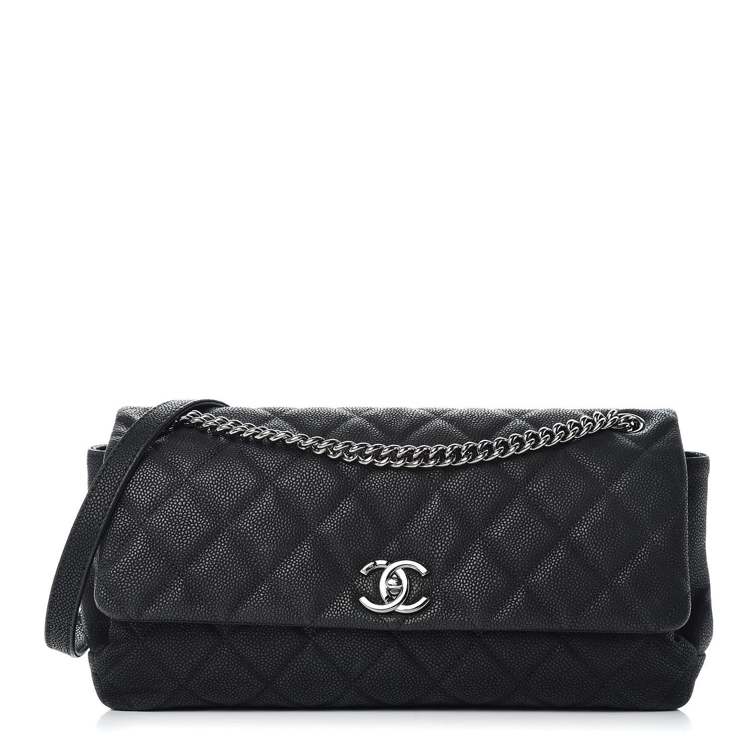 Chanel Iridescent Caviar Quilted Medium Lady Pearly Flap Black 1 of 16