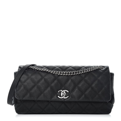 Chanel Iridescent Caviar Quilted Medium Lady Pearly Flap Black 1 of 16