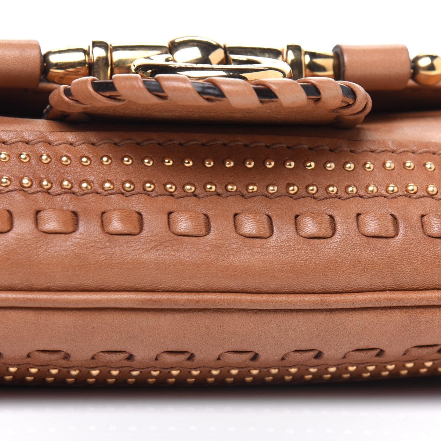 Calfskin Snaffle Bit Evening Bag Brown