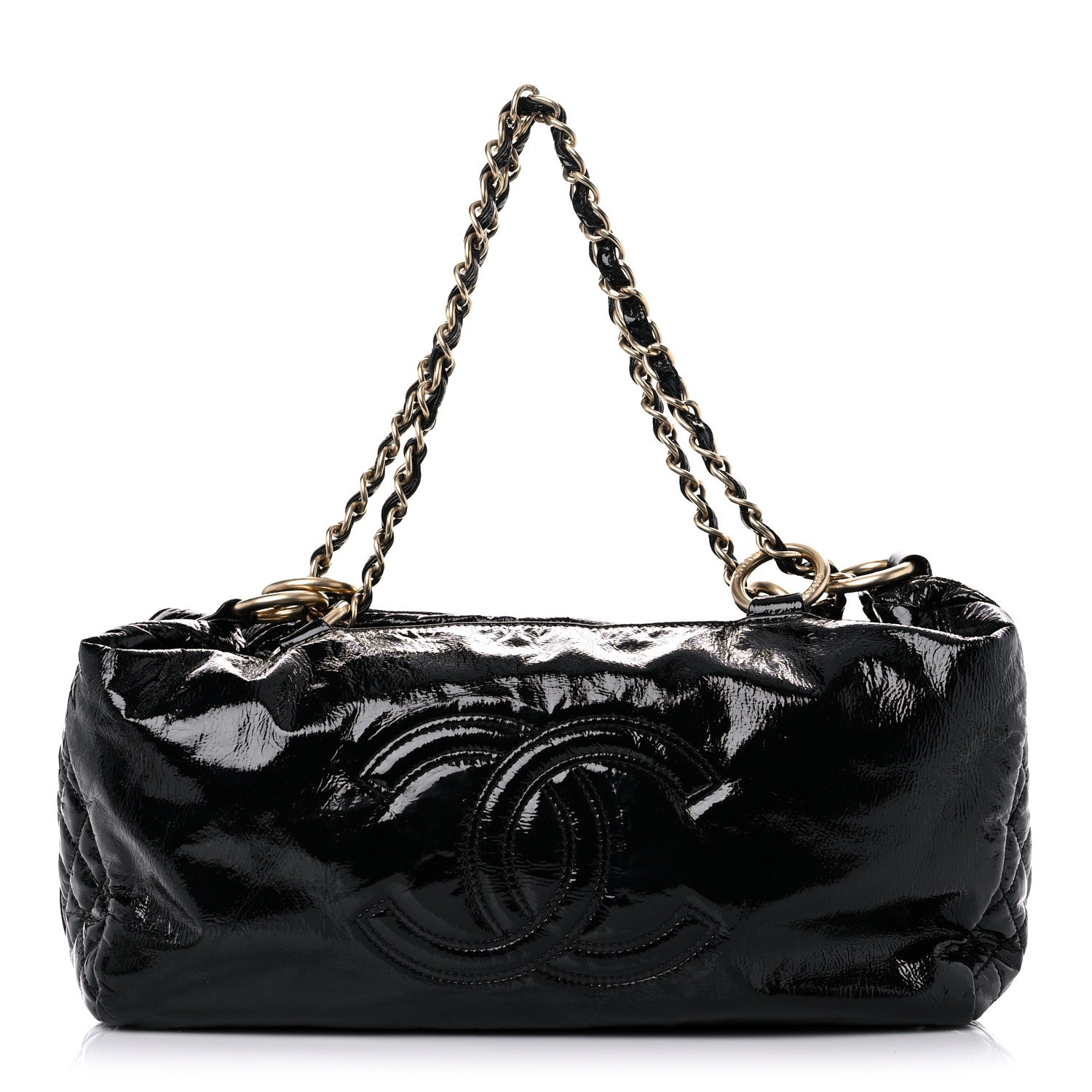 Chanel Patent Quilted CC Tote Black 1 of 13