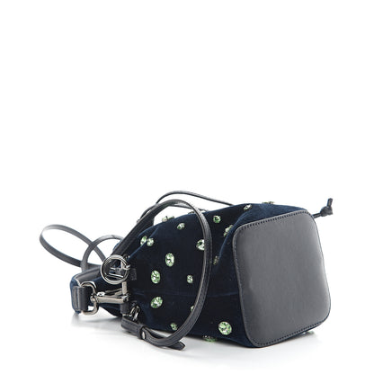 Fendi Velluto Crystal F is Mini Mon Tresor Bucket Bag Blue Notte 3 of 9