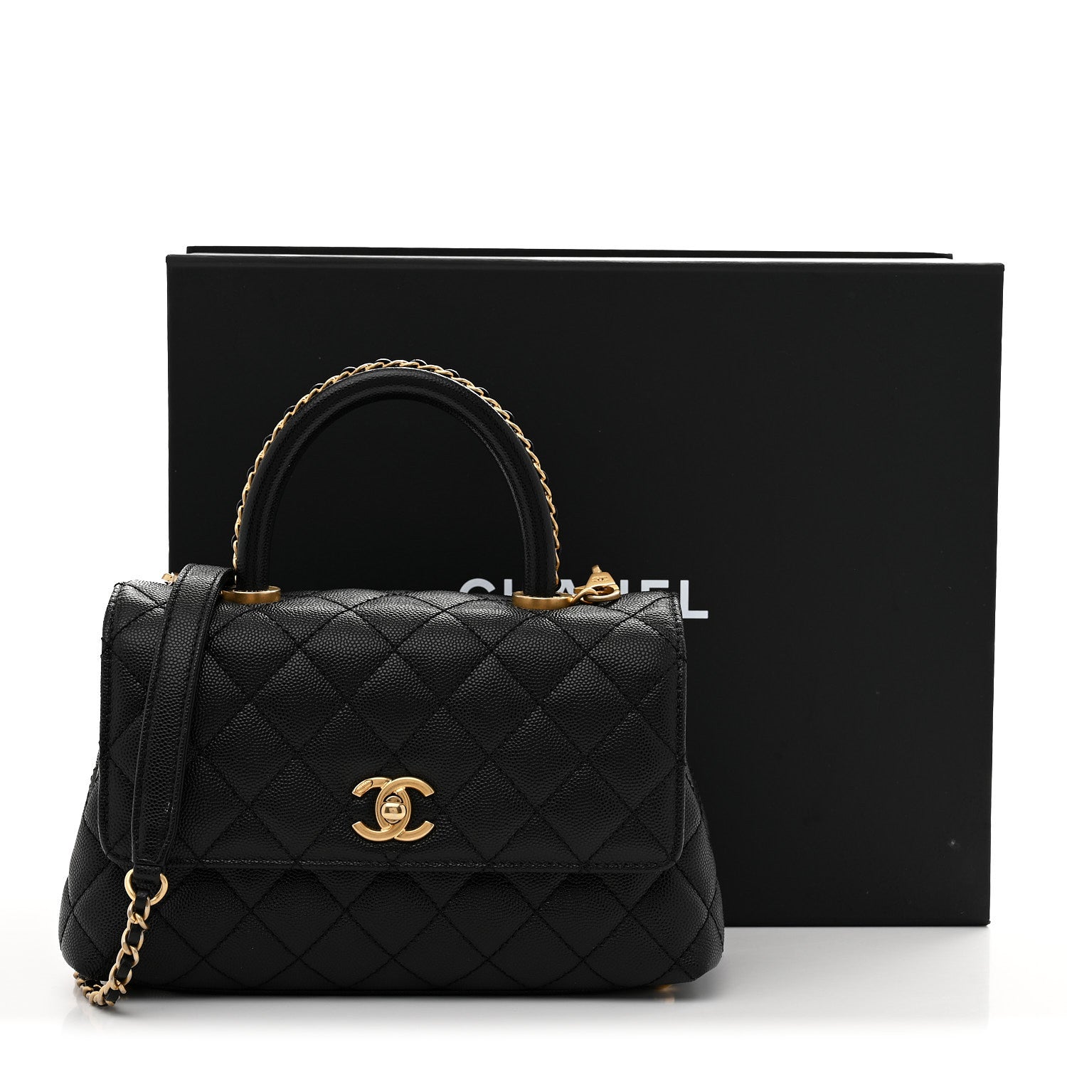 Chanel Caviar Quilted Mini Coco Chain Handle Flap Black 11 of 11
