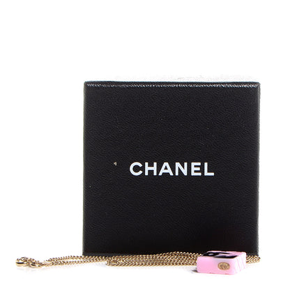 Chanel Resin Cambon Necklace Pink Black 8 of 8