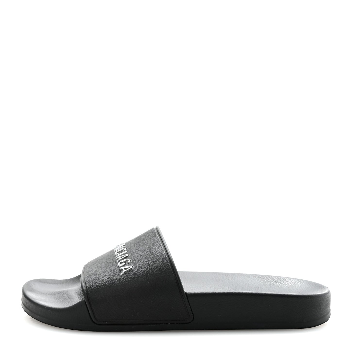 Rubber Logo Pool Slide Sandals 37 Black
