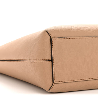 Burberry Grainy Calfskin Haymarket Check Small Reversible Tote Mid Camel 15 of 25