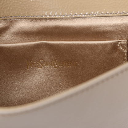Saint Laurent Textured Patent Calfskin Monogram Large Belle De Jour Clutch Beige 8 of 9