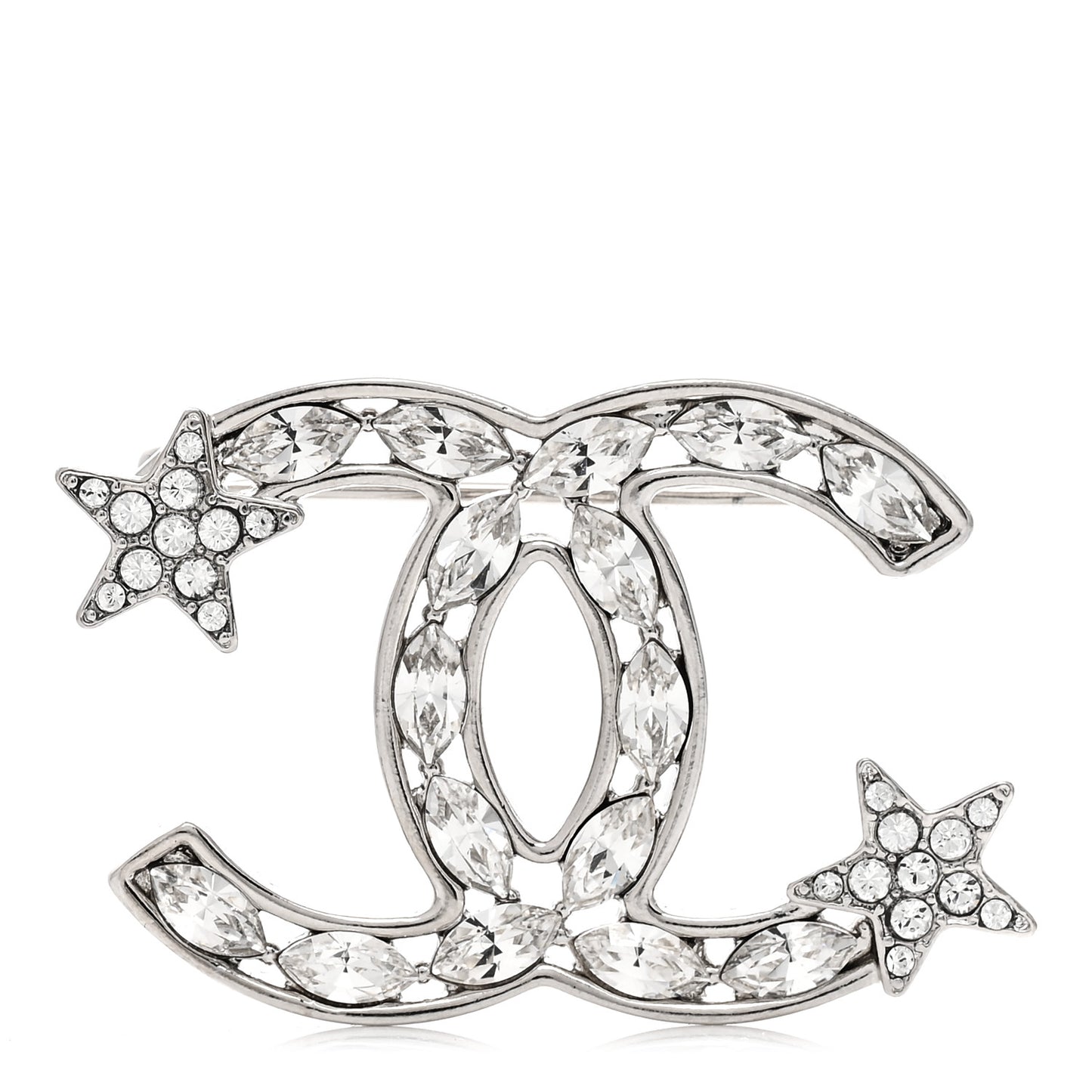Crystal Starfall CC Brooch Silver