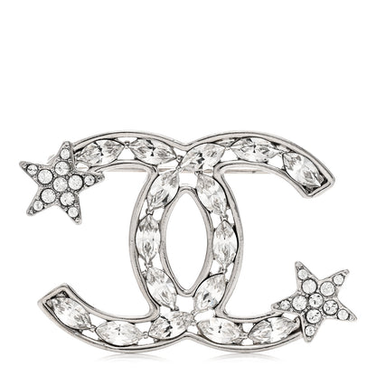Chanel Crystal Starfall CC Brooch Silver 1 of 3