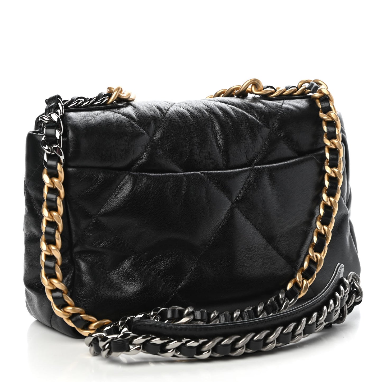 Goatskin Quilted Medium Chanel 19 Flap Black