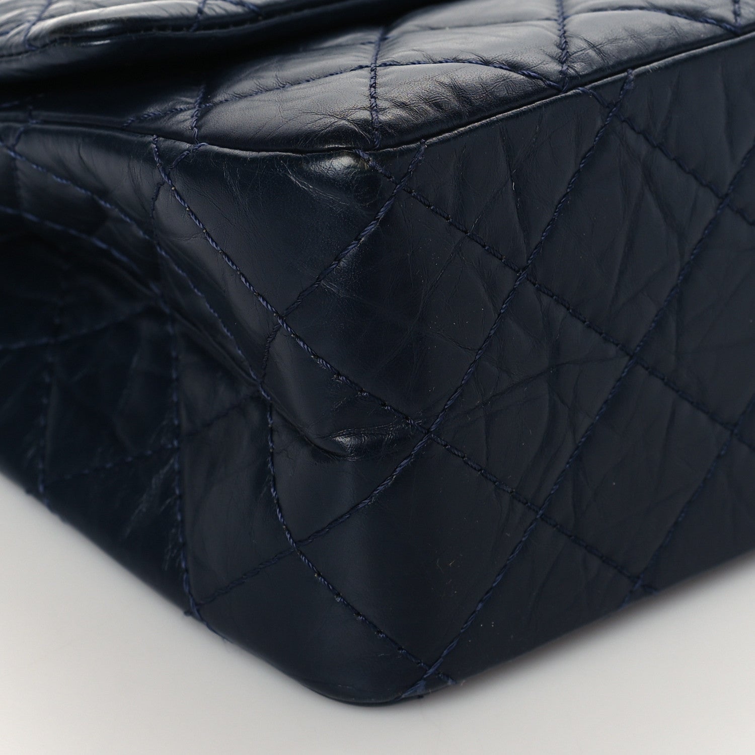 Chanel Aged Calfskin Quilted 2.55 Reissue 226 Flap Navy Blue 9 of 10