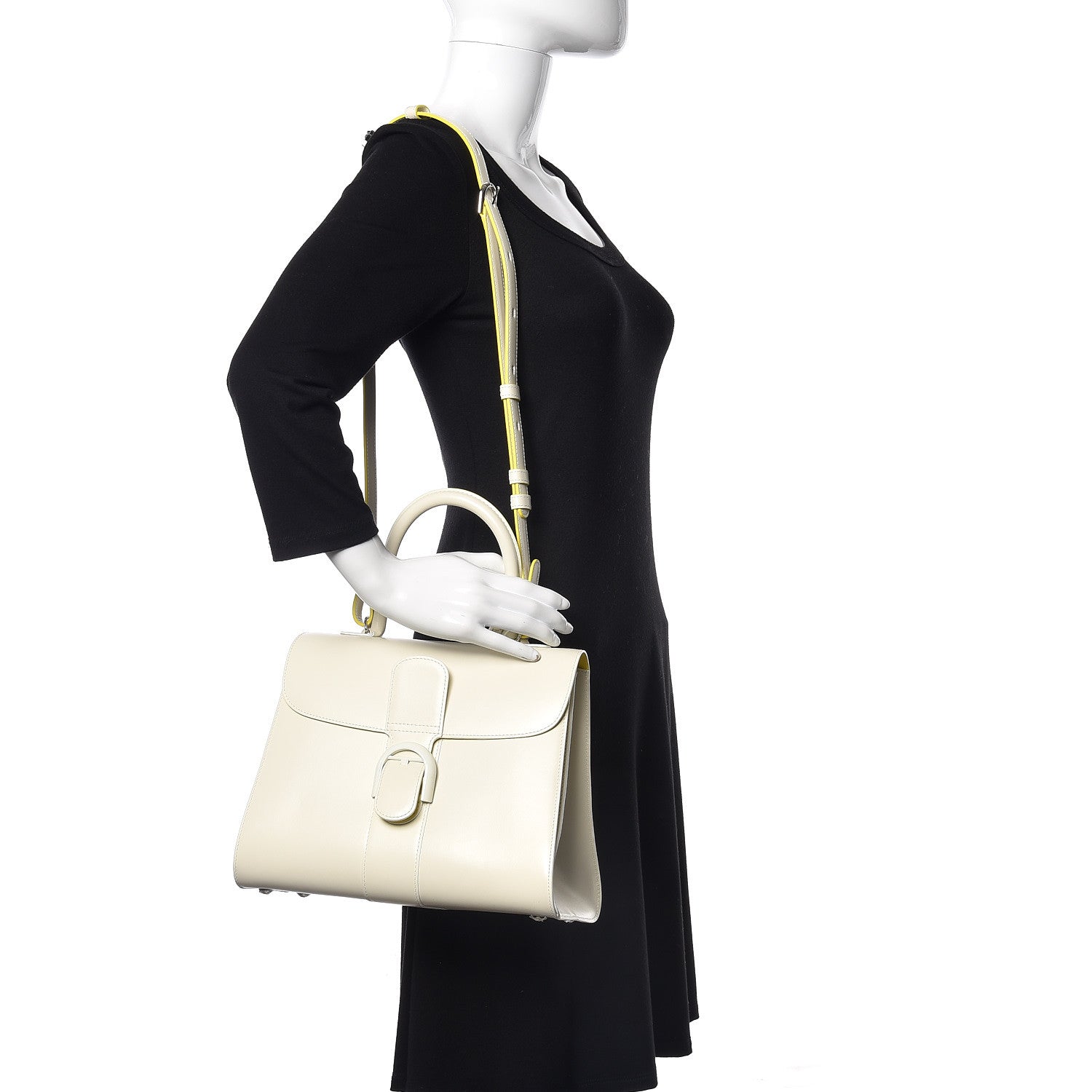 Delvaux Boxed Calfskin MM Magic Brillant Satchel Ivory 2 of 10