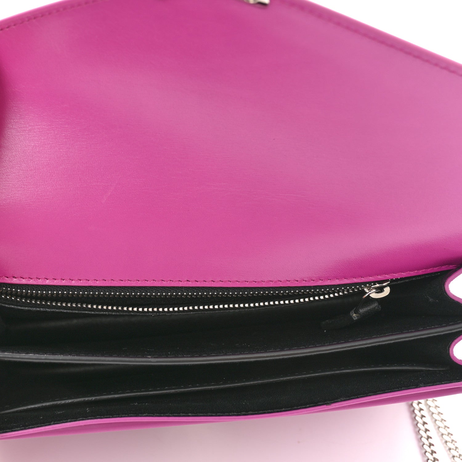 Saint Laurent Smooth Calfskin Monogram Cassandra Clasp Bag Electric Fuchsia 5 of 10