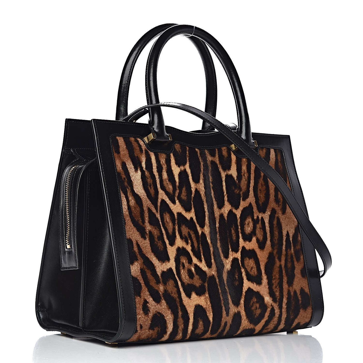 Saint Laurent Calf Hair Calfskin Monogram Medium Uptown Tote Black 3 of 11
