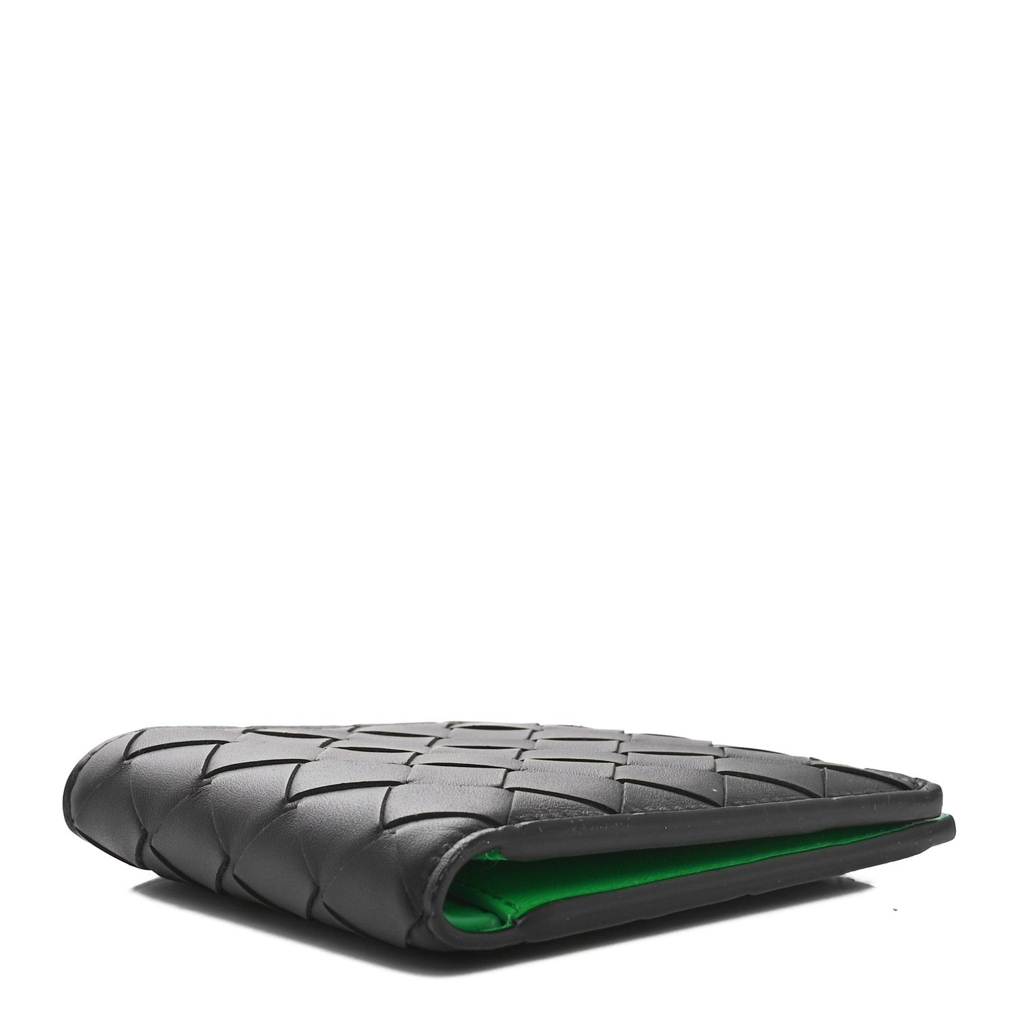 Nappa Intrecciato Bi-Fold Wallet Black Parakeet