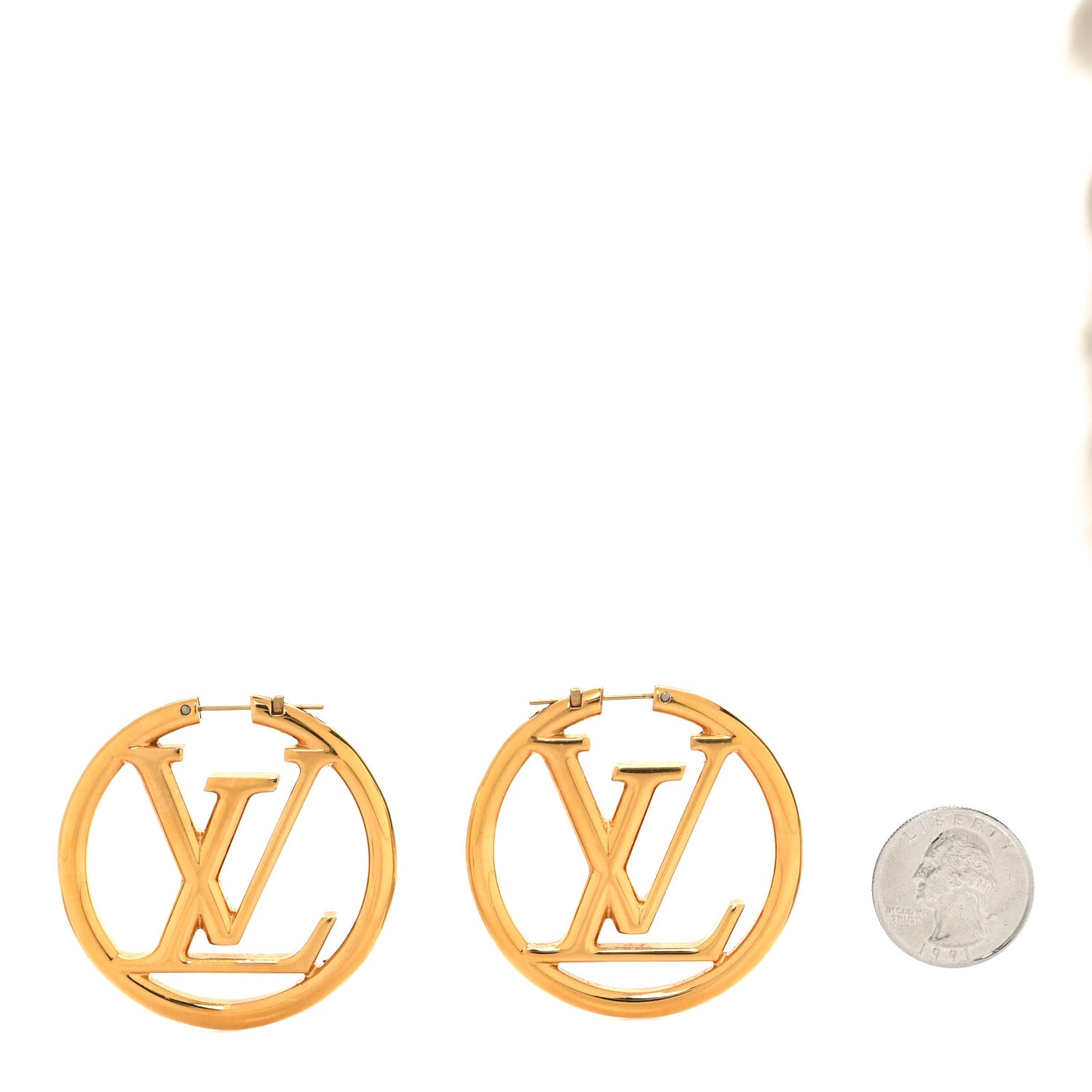 Metal Louise Hoop Earrings Gold