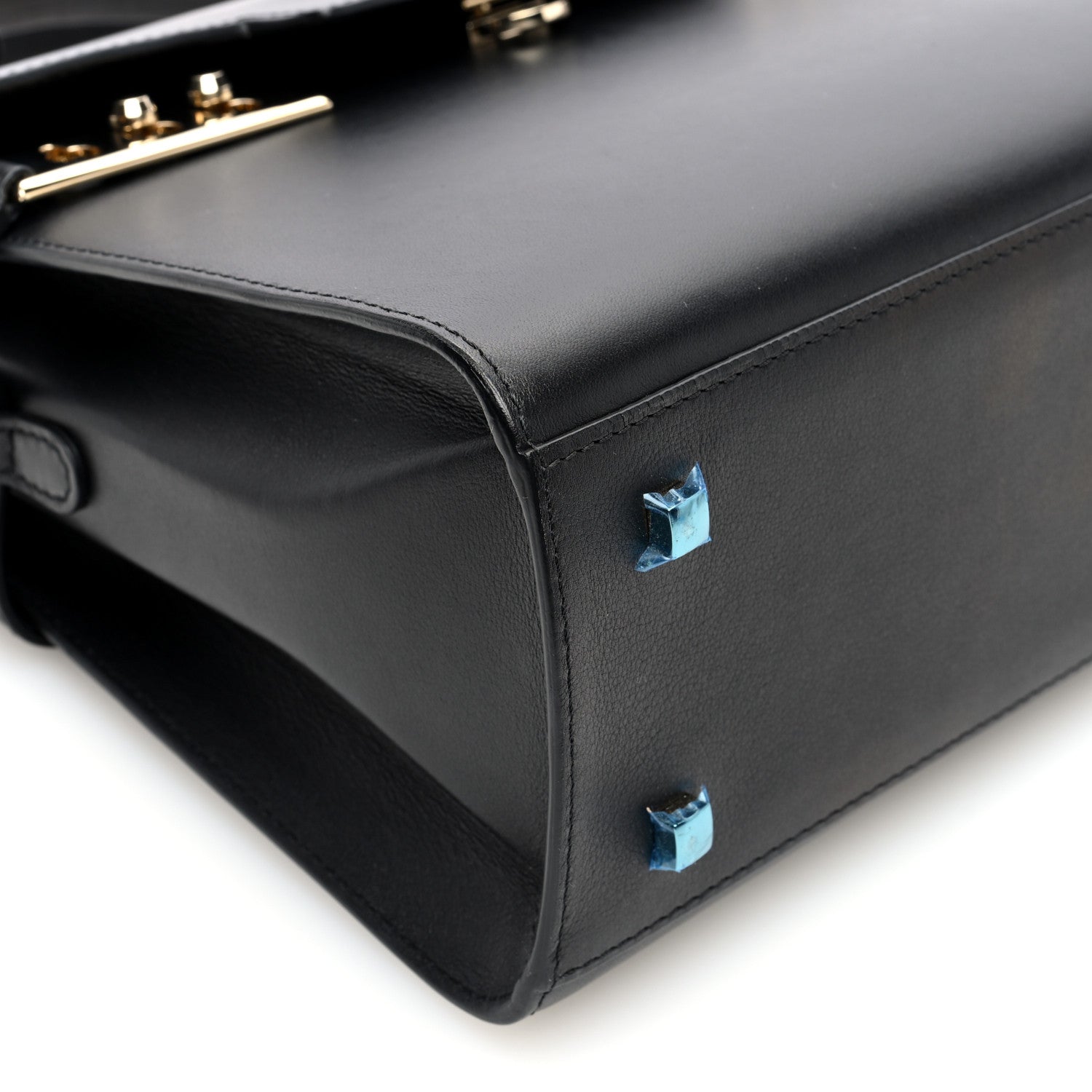 Delvaux Calfskin MM Tempete Satchel Black 9 of 10