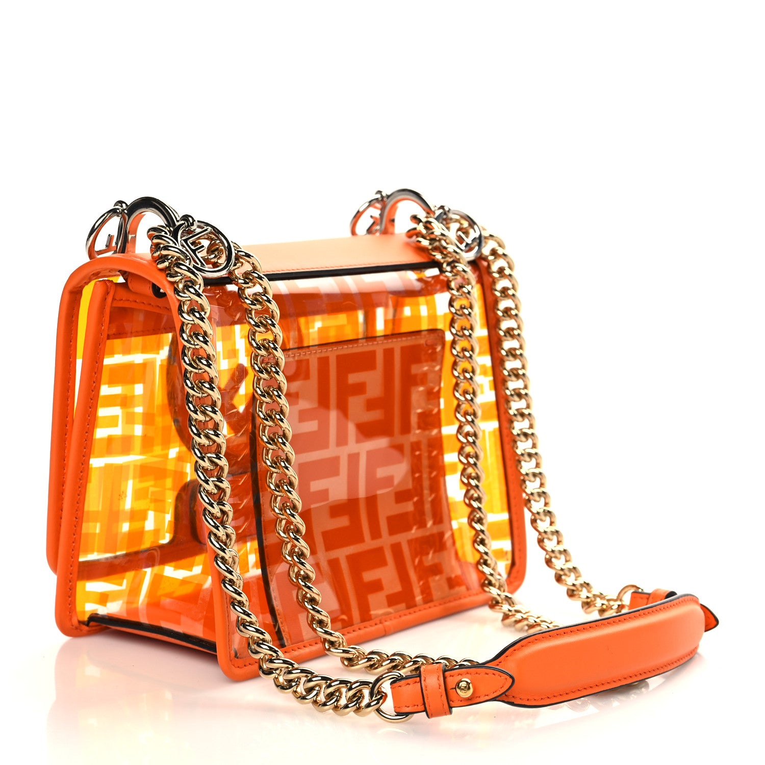 Fendi TPU FF Vitello Century F is Fendi Small Kan I Shoulder Bag Aranciata 3 of 6
