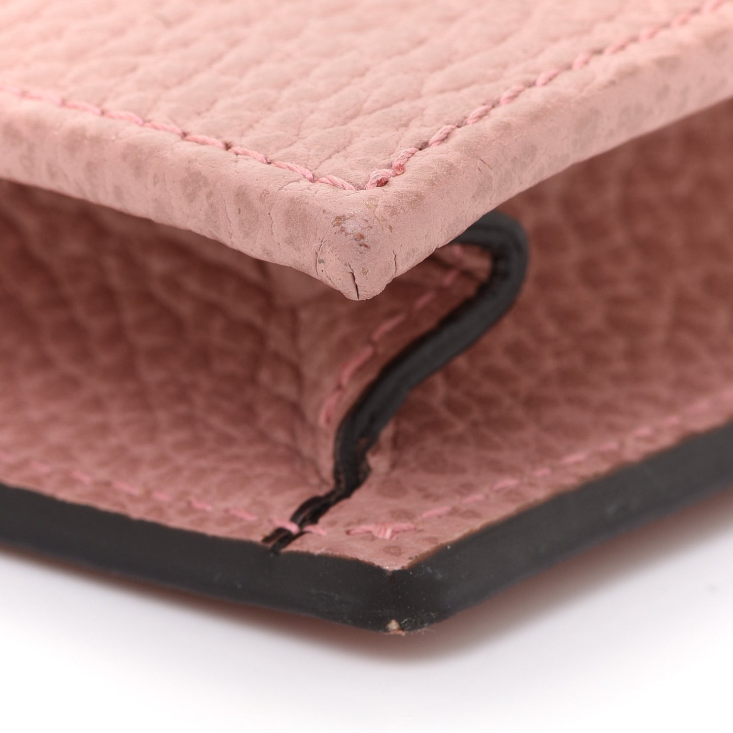 Dollar Calfskin Interlocking G Chain Wallet Soft Pink