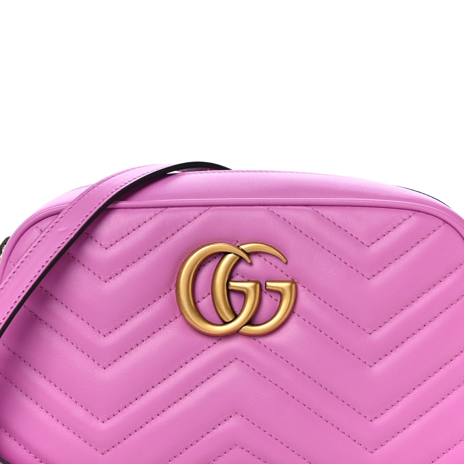 Gucci Calfskin Matelasse Small GG Marmont Chain Shoulder Bag Candy Mousse 9 of 11