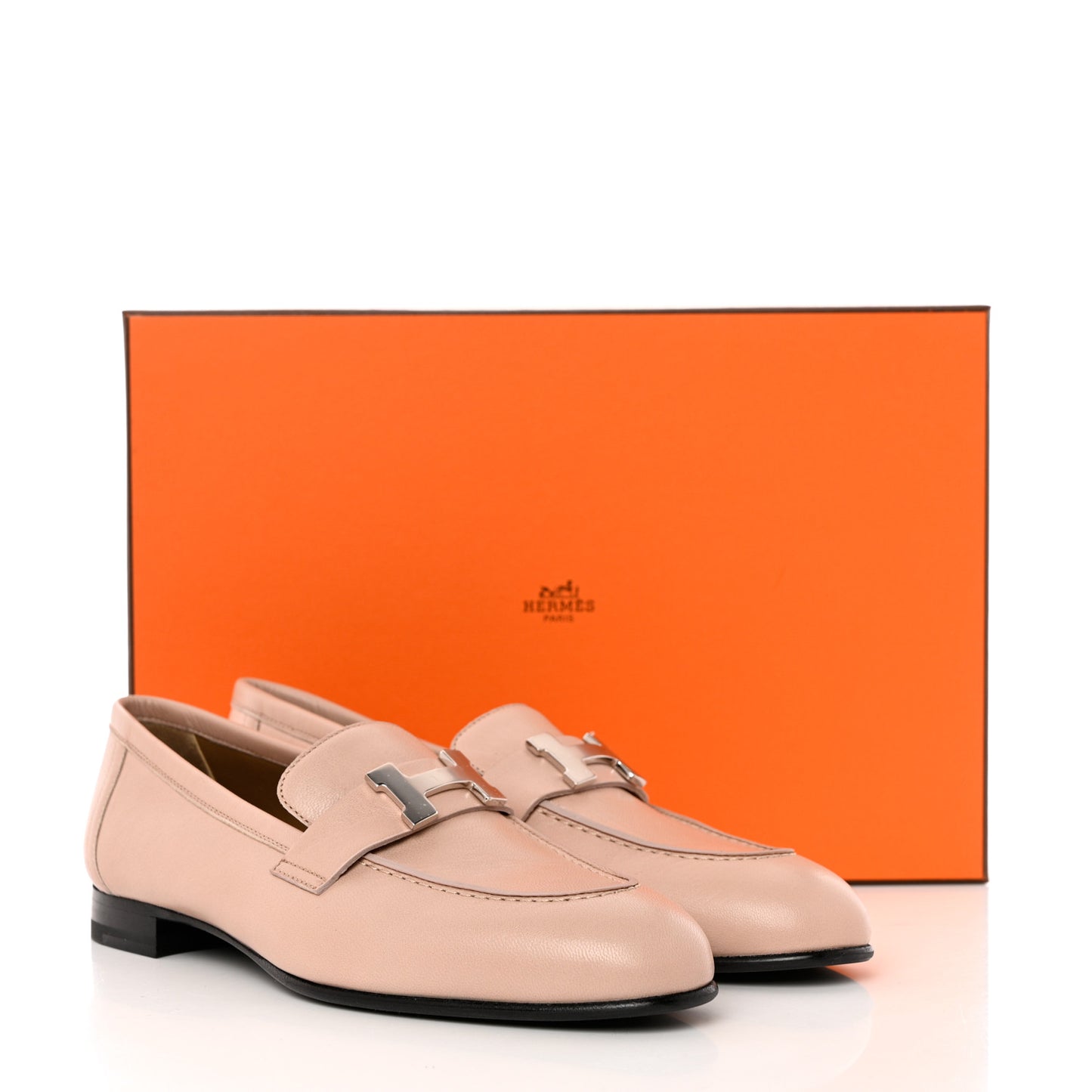 Chevre Womens Paris Loafers 37 Beige Nude