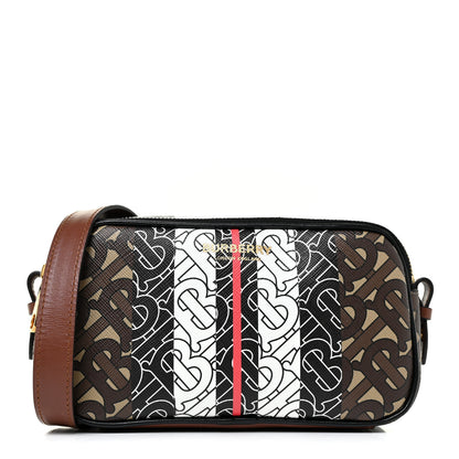 Burberry E-Canvas Monogram Stripe Micro Camera Bag Bridle Brown 1 of 10