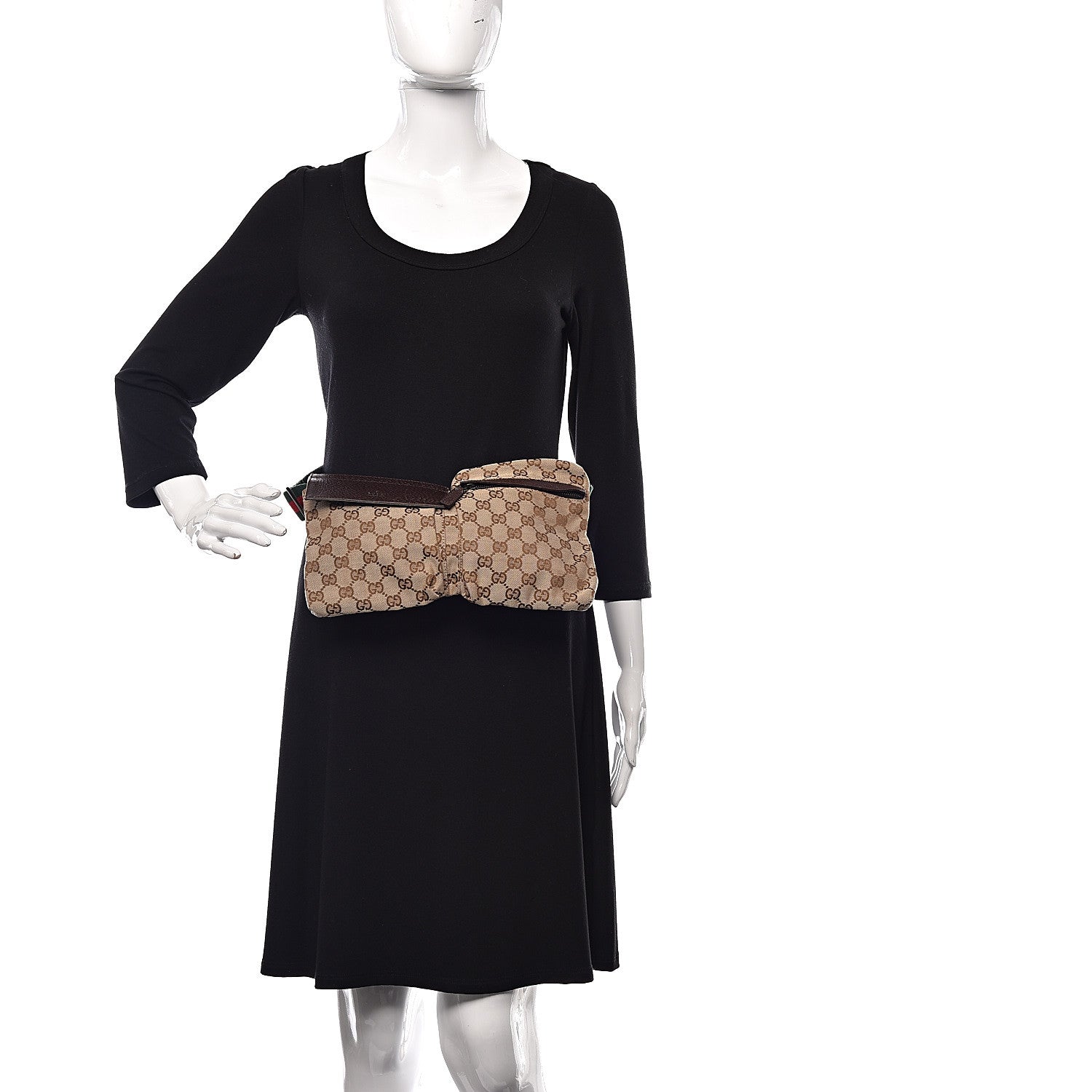 Gucci Monogram Web Belt Bag Dark Brown 2 of 10